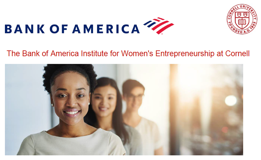 Bank of America Institute for Women’s Entrepreneurship at Cornell Baner